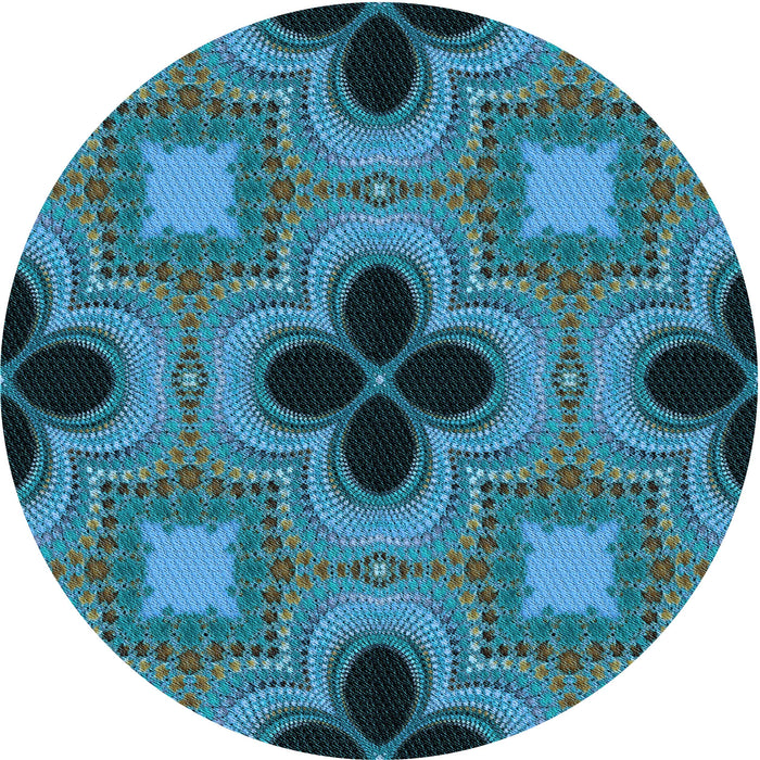 Square Machine Washable Transitional Medium Teal Green Rug in a Living Room, wshpat2903lblu