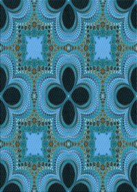 Machine Washable Transitional Medium Teal Green Rug, wshpat2903lblu