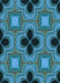 Machine Washable Transitional Medium Teal Green Rug, wshpat2903lblu