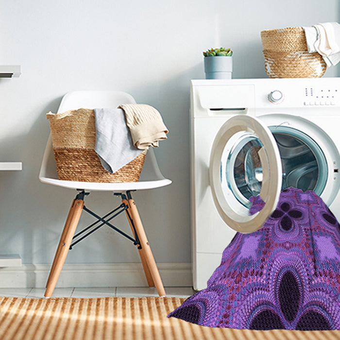 Machine Washable Transitional Bright Purple Rug in a Washing Machine, wshpat2903pur