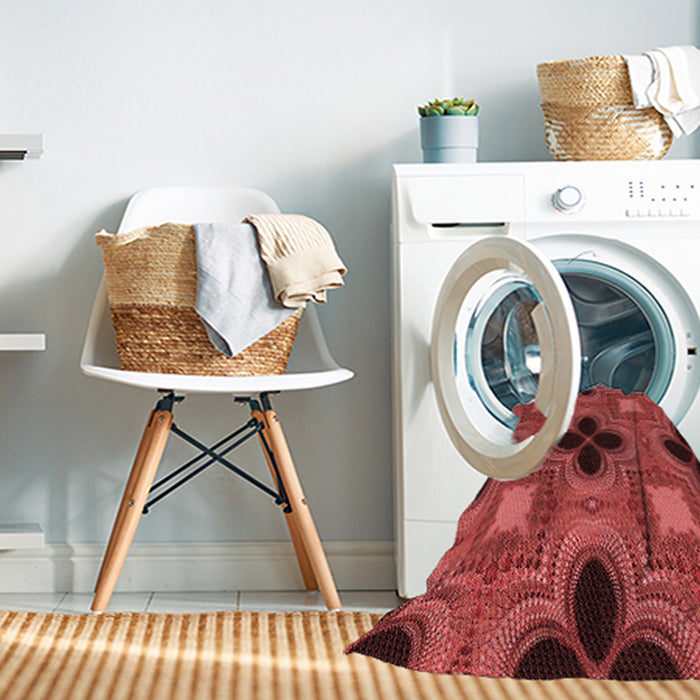 Machine Washable Transitional Red Rug in a Washing Machine, wshpat2903rd