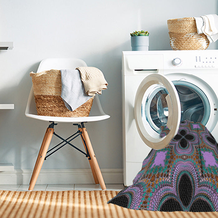 Machine Washable Transitional Burgundy Brown Rug in a Washing Machine, wshpat2903