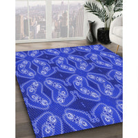 Patterned Light Slate Blue Rug, pat2904blu