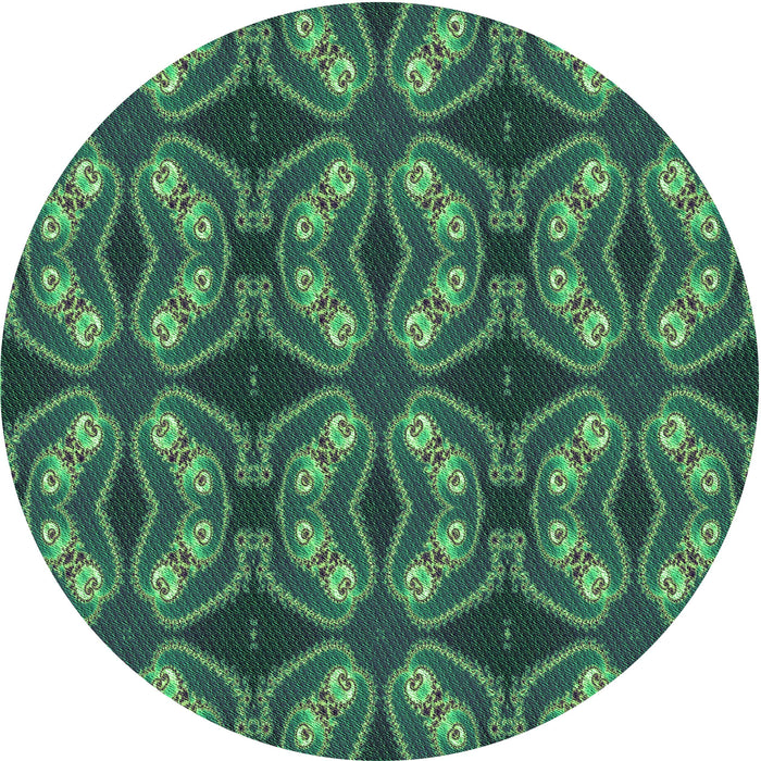 Square Patterned Dark Blue Grey Blue Rug, pat2904grn