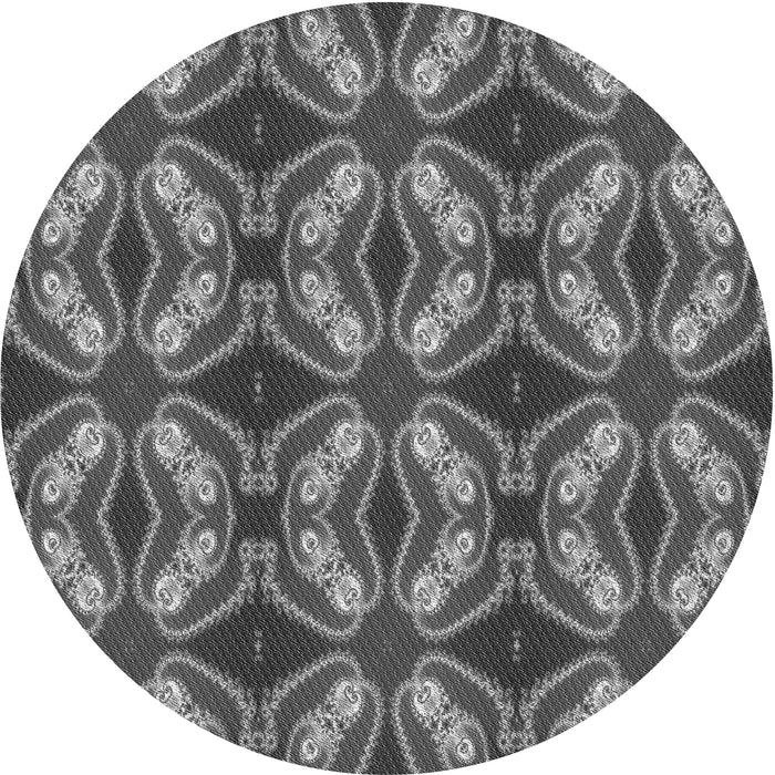 Square Patterned Gunmetal Gray Rug, pat2904gry