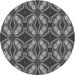 Square Patterned Gunmetal Gray Rug, pat2904gry