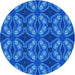 Square Patterned Blue Rug, pat2904lblu