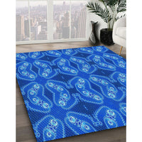 Patterned Blue Rug, pat2904lblu