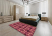 Patterned Orange Rug in a Bedroom, pat2904org