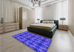 Patterned Light Slate Blue Rug in a Bedroom, pat2904pur