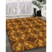 Patterned Orange Rug, pat2904yw