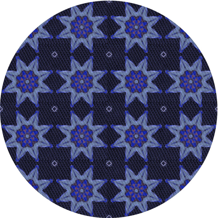 Square Patterned Night Blue Rug, pat2905blu
