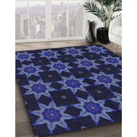 Patterned Night Blue Rug, pat2905blu