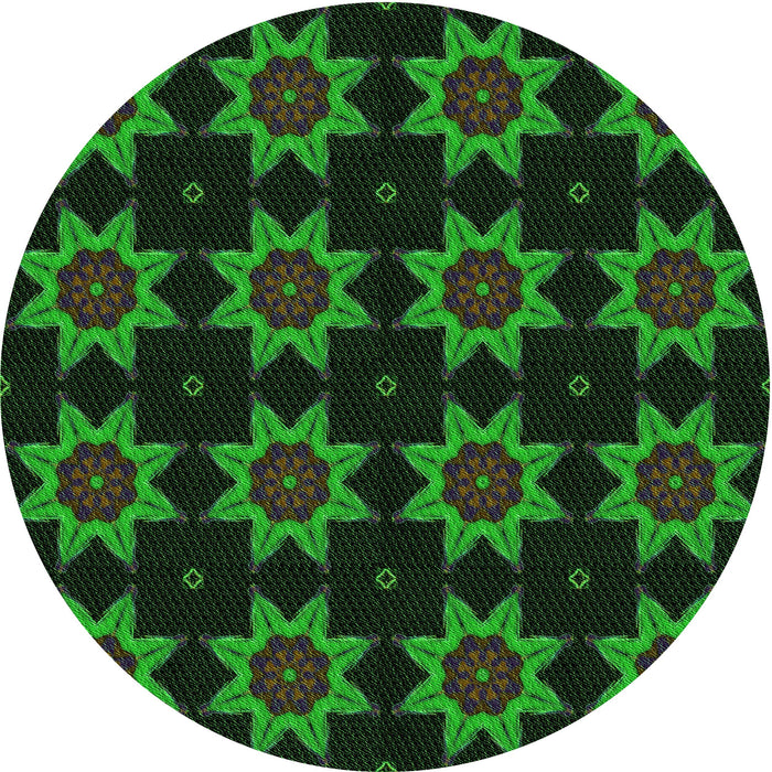 Square Patterned Black Rug, pat2905grn