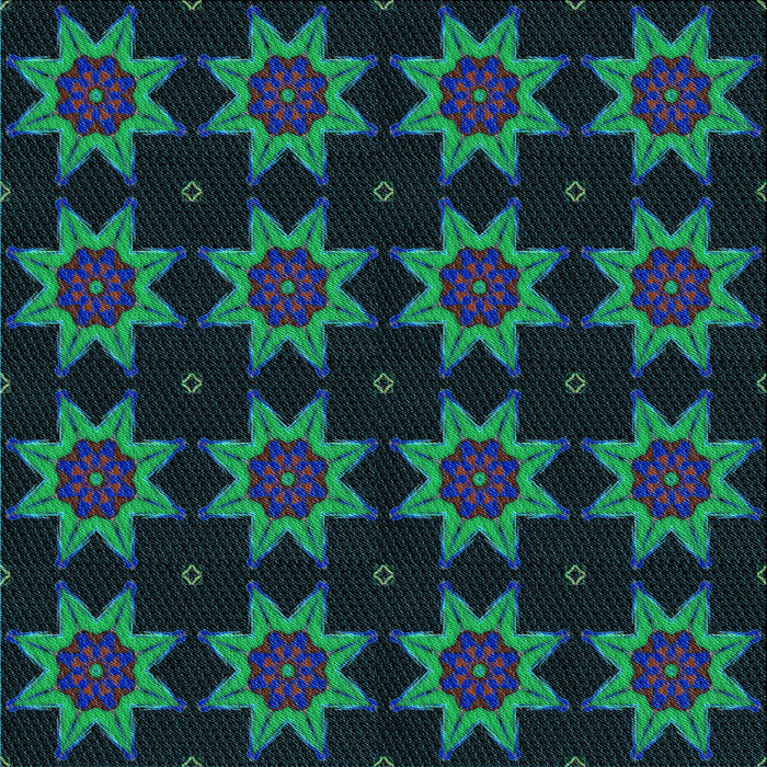 Round Patterned Night Blue Rug, pat2905lblu