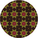 Square Patterned Oak Brown Rug, pat2905org