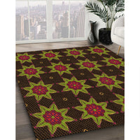 Patterned Oak Brown Rug, pat2905org