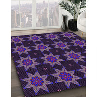 Patterned Deep Purple Rug, pat2905pur