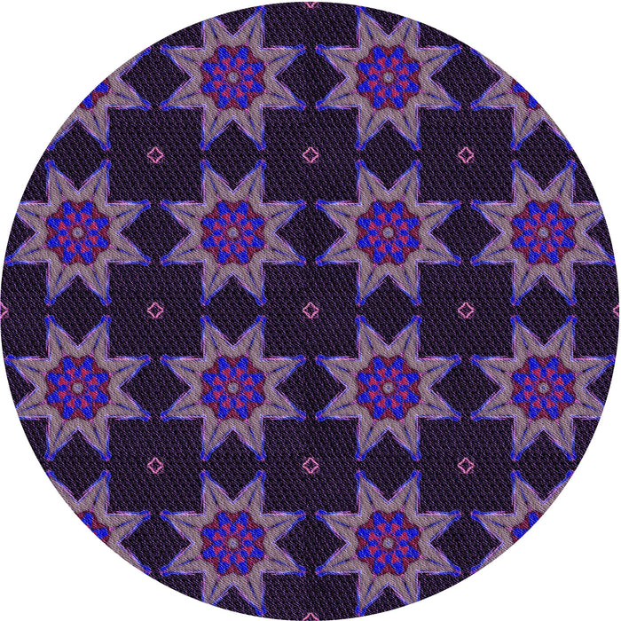Square Patterned Deep Purple Rug, pat2905pur