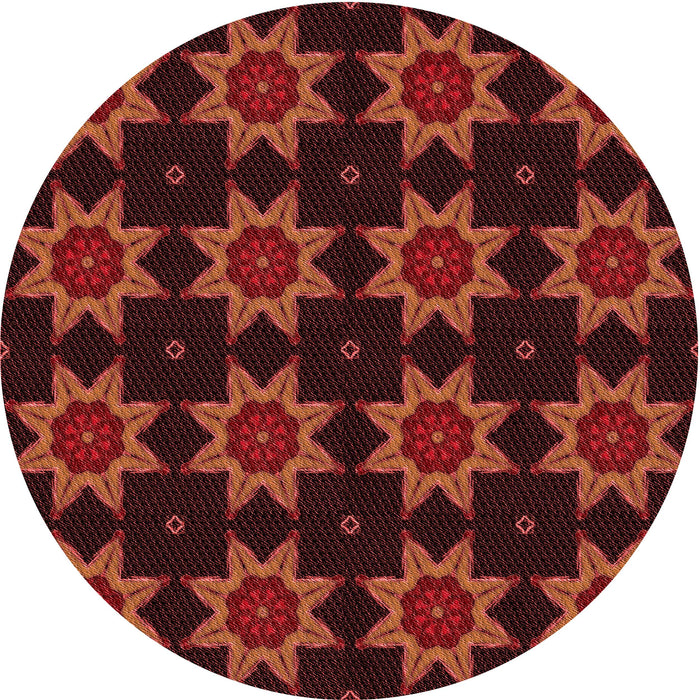 Square Patterned Red Rug, pat2905rd