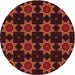 Square Patterned Red Rug, pat2905rd