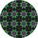 Sideview of Patterned Pine Green Novelty Rug, pat2905