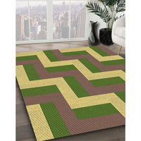 Patterned Green Rug, pat2906brn