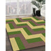 Patterned Green Rug in Family Room, pat2906brn