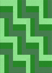 Machine Washable Transitional Neon Green Rug, wshpat2906grn