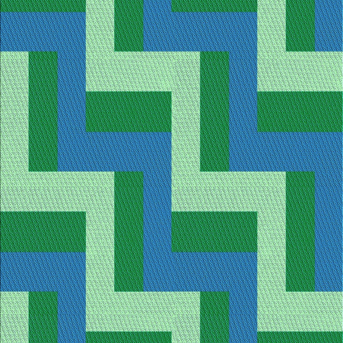 Patterned Dark Cyan Green Rug, pat2906lblu