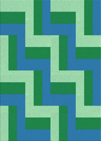 Machine Washable Transitional Dark Cyan Green Rug, wshpat2906lblu