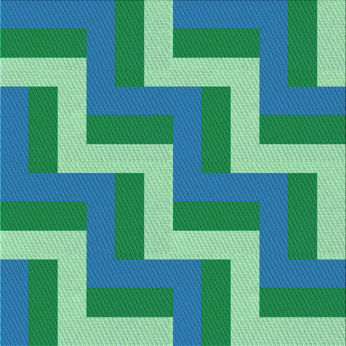 Round Patterned Dark Cyan Green Rug, pat2906lblu