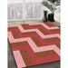 Patterned Red Rug in Family Room, pat2906rd