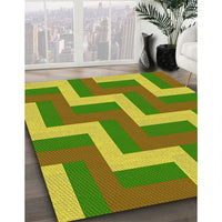 Patterned Pistachio Green Rug, pat2906yw