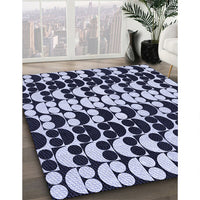 Patterned Night Blue Rug, pat2907blu