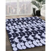 Patterned Night Blue Rug in Family Room, pat2907blu