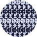 Square Patterned Night Blue Rug, pat2907blu