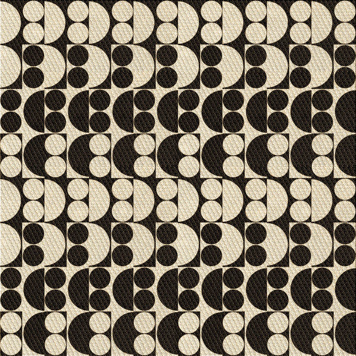 Round Patterned Midnight Gray Rug, pat2907brn