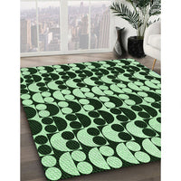 Patterned Light Green Rug, pat2907grn