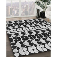 Patterned Midnight Gray Rug, pat2907gry