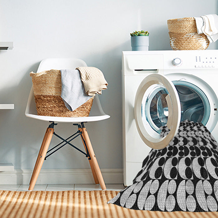 Machine Washable Transitional Midnight Gray Rug in a Washing Machine, wshpat2907gry