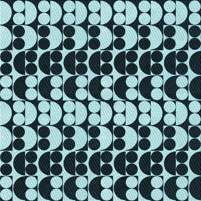 Round Patterned Deep Teal Green Rug, pat2907lblu