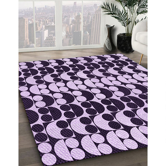 Patterned Blossom Pink Rug in Family Room, pat2907pur