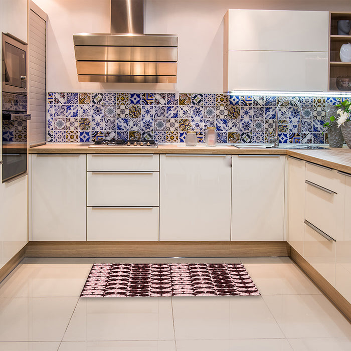 Patterned Baby Pink Rug in a Kitchen, pat2907rd