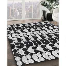 Patterned Light Gray Novelty Rug in Family Room, pat2907