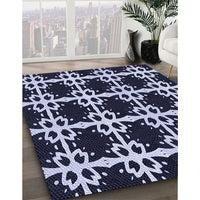 Patterned Night Blue Rug, pat2908blu