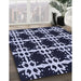 Patterned Night Blue Rug in Family Room, pat2908blu