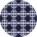 Square Patterned Night Blue Rug, pat2908blu