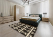 Patterned Light French Beige Brown Rug in a Bedroom, pat2908brn