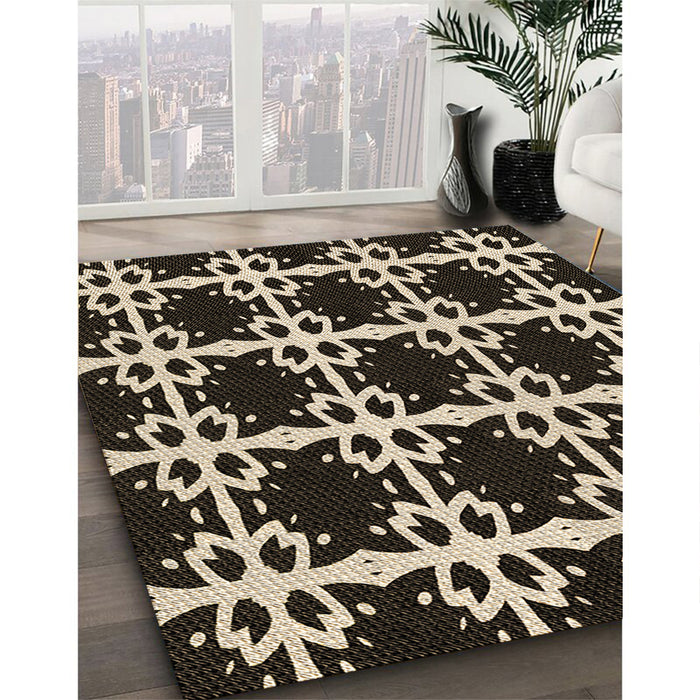 Machine Washable Transitional Light French Beige Brown Rug in a Family Room, wshpat2908brn